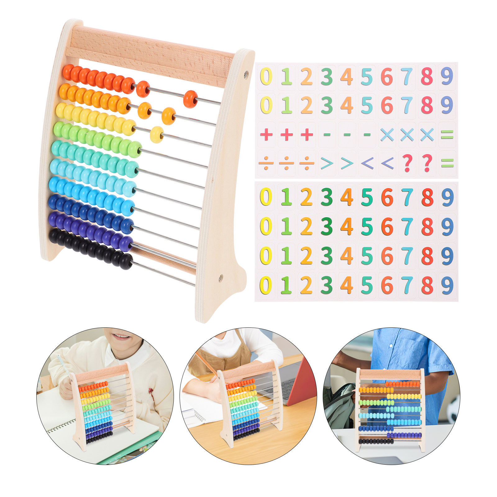 Abacus Counting Bead - 1Set Kids Educational Wooden Abacus Calculation