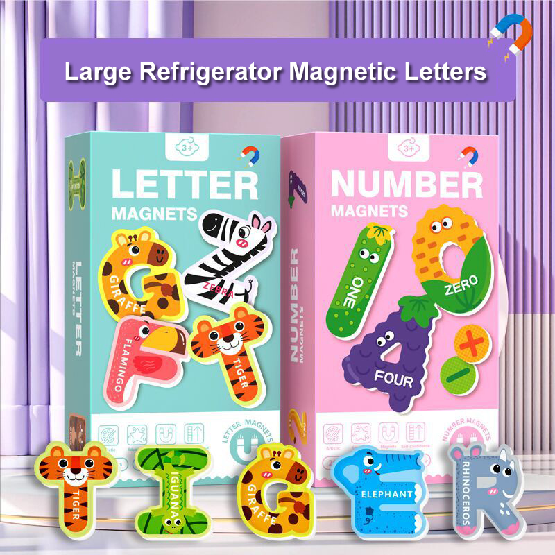 Phonics Card Game - 26pcs Large Magnetic Letters Alphabet Cartoon
