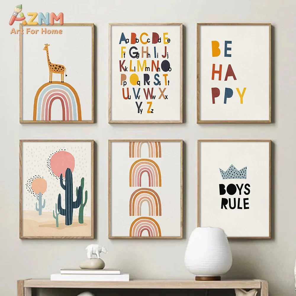 Kids Education Gift - Rainbow Alphabet Poster Educational ABC Letter
