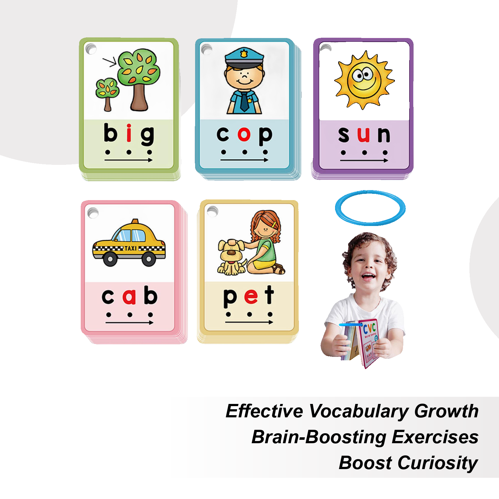 Phonics Card Game - Kindergarten Flash Cards 70 Pieces Letter