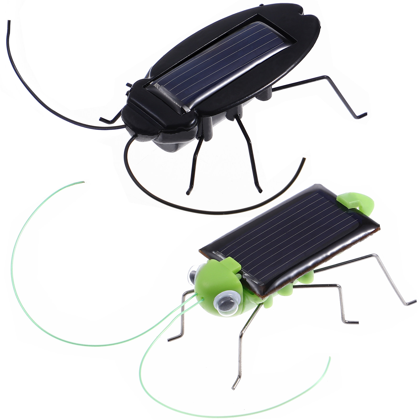 Kids Education Gift - 2Pcs Solar Energy Fake Insects Locust