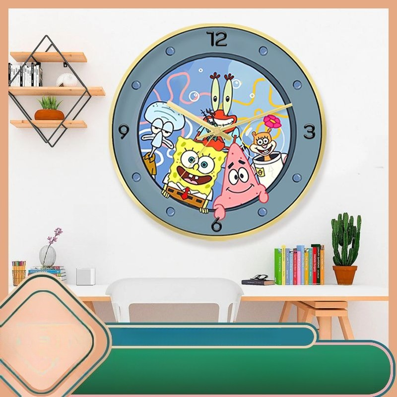Kids Educational Watch - SpongeBo Round Silent Wall Clock Patrick