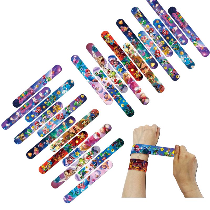 Kids Education Gift - Super Mario PVC Slap Bracelets Kids