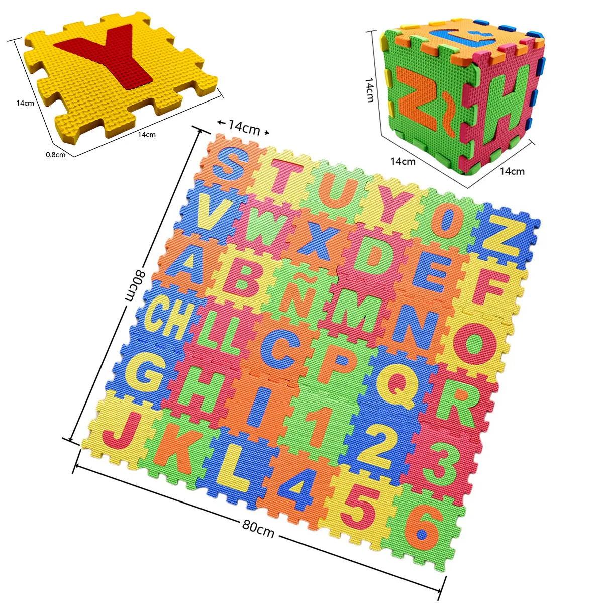 36pcs/pack 14cm Big Mats Child - огляд і ціна Number Puzzle Foam