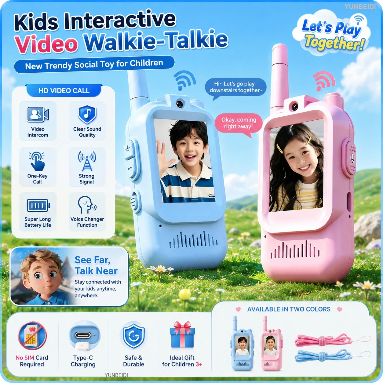 2PCS Kids Video Walkie Talkies - огляд і ціна Kids Educational Videos