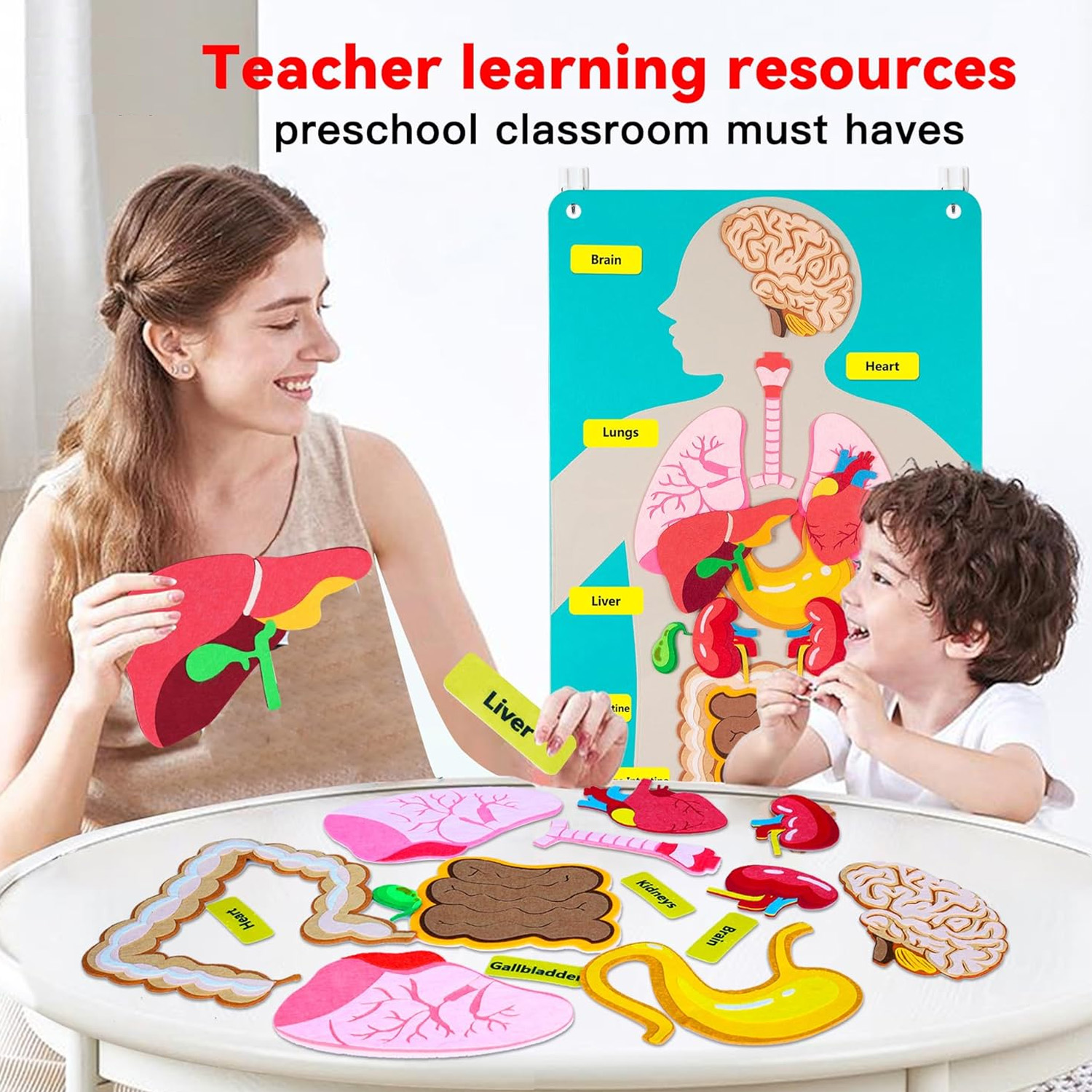 Human Body Parts Felt Board St - огляд і ціна Kids Education Story
