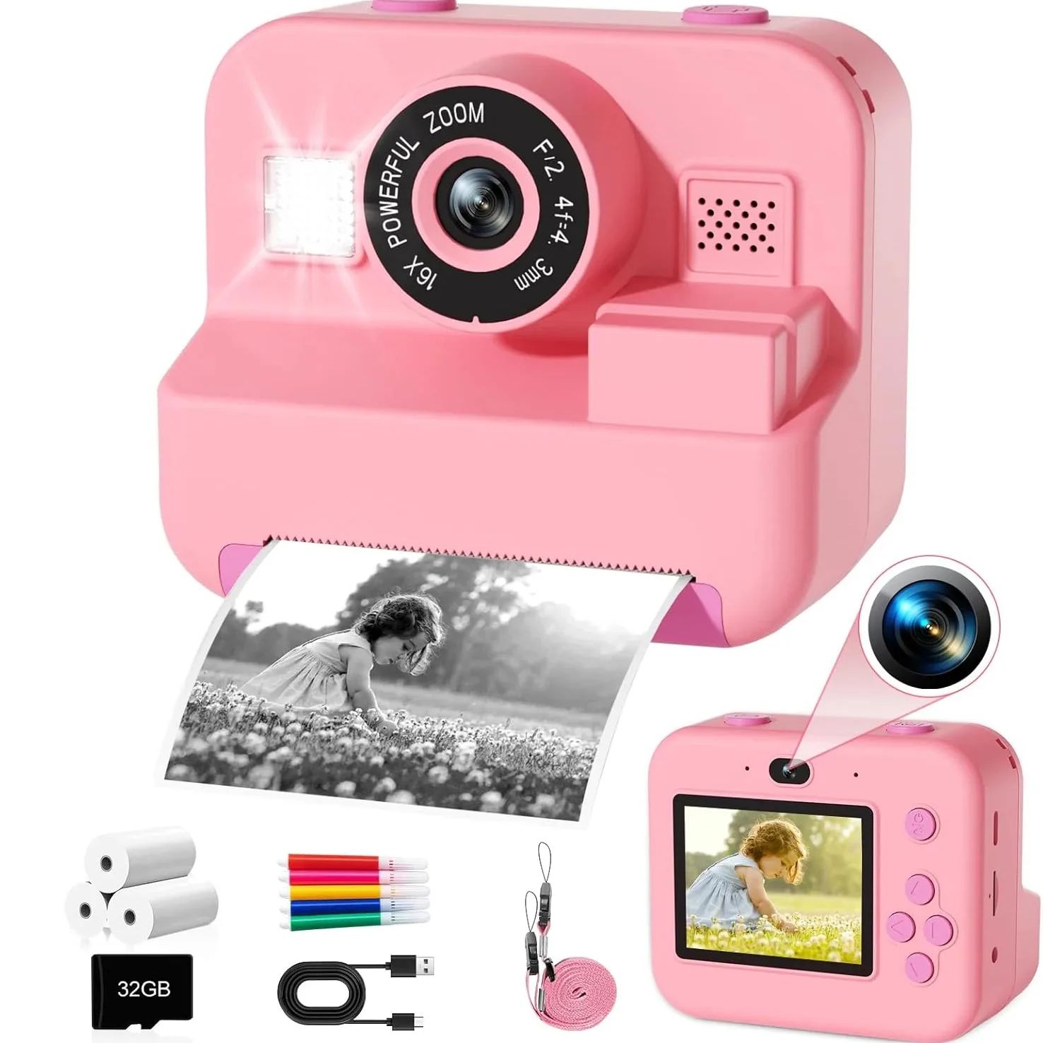 newInstant Print Camera With 3 - огляд і ціна Kids Educational Videos