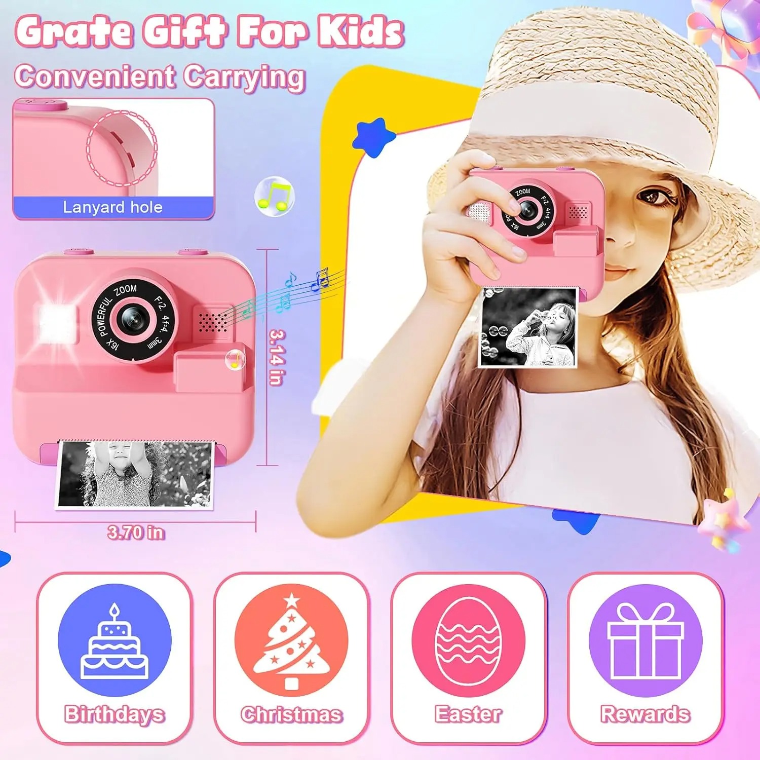 newInstant Print Camera With 3 - огляд і ціна Kids Educational Videos