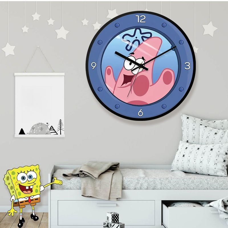 SpongeBo Round Silent Wall Clo - огляд і ціна Kids Educational Watch